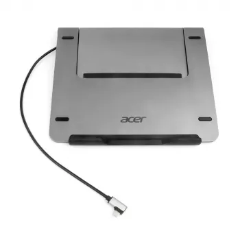 Acer HP.DSCAB.012 portatīvā datora statīvs ar 5 vienā doku (USB-C, HDMI, 3x USB-A), 11,6–15,6 collu portatīvajiem datoriem, alumīnijs, sudraba, 270 x 45 x 300 mm