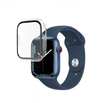 FIXED ekrāna aizsargs Apple Watch 45mm Series 8 — polikarbonāta caurspīdīgs pilna rāmja pārklājums