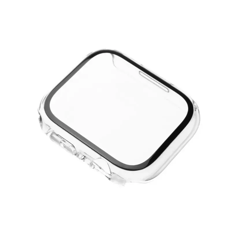 FIXED ekrāna aizsargs Apple Watch 45mm Series 8 — polikarbonāta caurspīdīgs pilna rāmja pārklājums