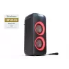 Ballīšu skaļrunis Sharp PS-949 — 2.1 kanāli, 132 W PMPO, 8 collu zemfrekvences skaļrunis, Bluetooth A2DP/AVRCP, vadu un bezvadu, melna, plastmasas korpuss