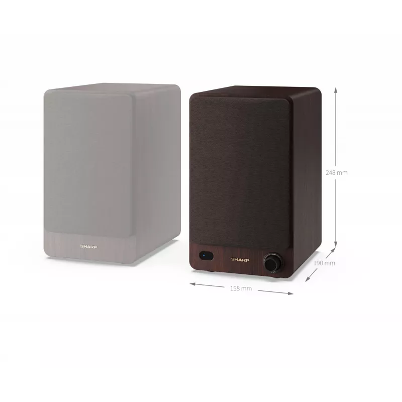 Sharp BOOKSHELF SPEAKERS 2-ceļu brūni vadu un bezvadu 60 W