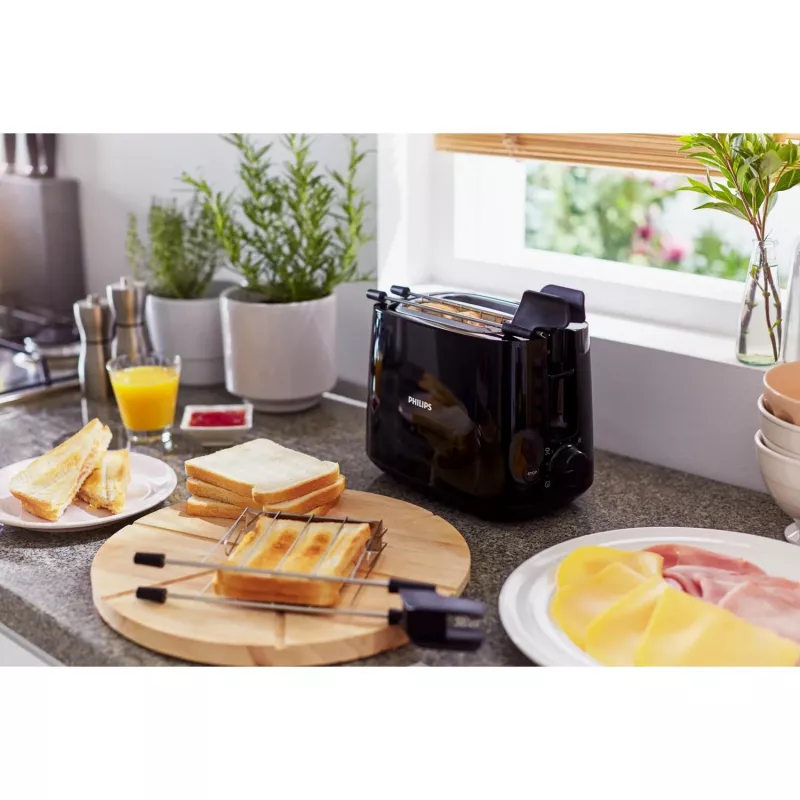 Philips Daily Collection HD2583/90 tosteris, 2 atveres, 8 pakāpes, 600 W, melns