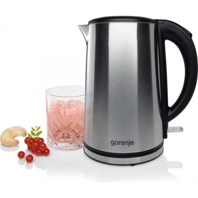 Gorenje K15DWS elektriskā tējkanna 1,5 l 2200 W melna, nerūsējošais tērauds