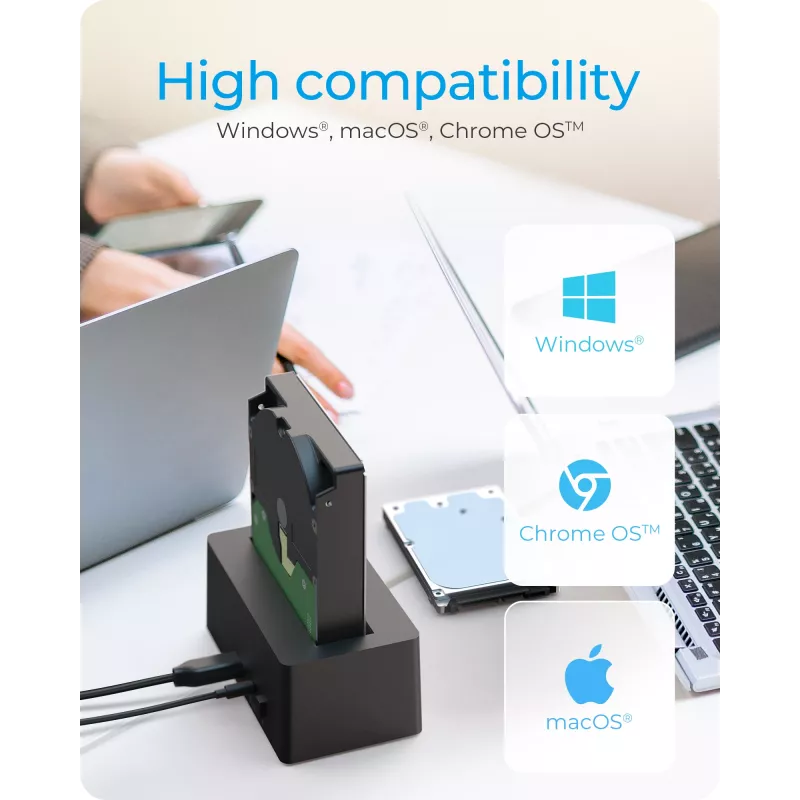 ICY BOX IB-1121-U3 USB 3.2 Gen 1 (3.1 Gen 1) Type-A Melns
