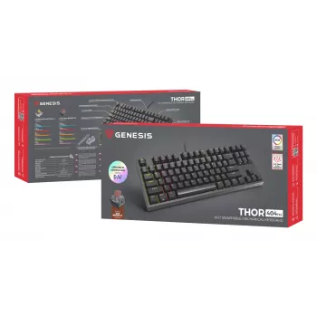 GENESIS Thor 404 TKL tastatūra Spēlēm USB QWERTY ASV angļu valoda Melna