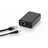 DIGITUS Gigabit PoE+ sadalītājs, 10/100/1000 Mbps, 24 W ieeja: 802.3at PoE, izeja: 5V/2A, 9V/2A, 12V/2A, plastmasas korpuss, melns
