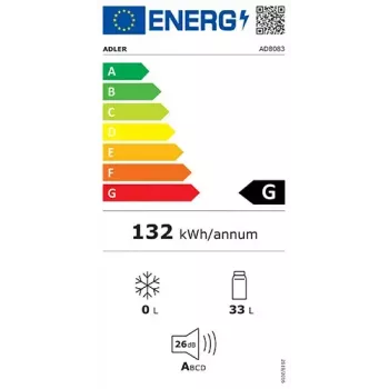 Termoelektriskais vīna dzesētājs Adler AD 8083 — 12 pudeles, brīvi stāvošs, melns, 33 L, 12–18 °C