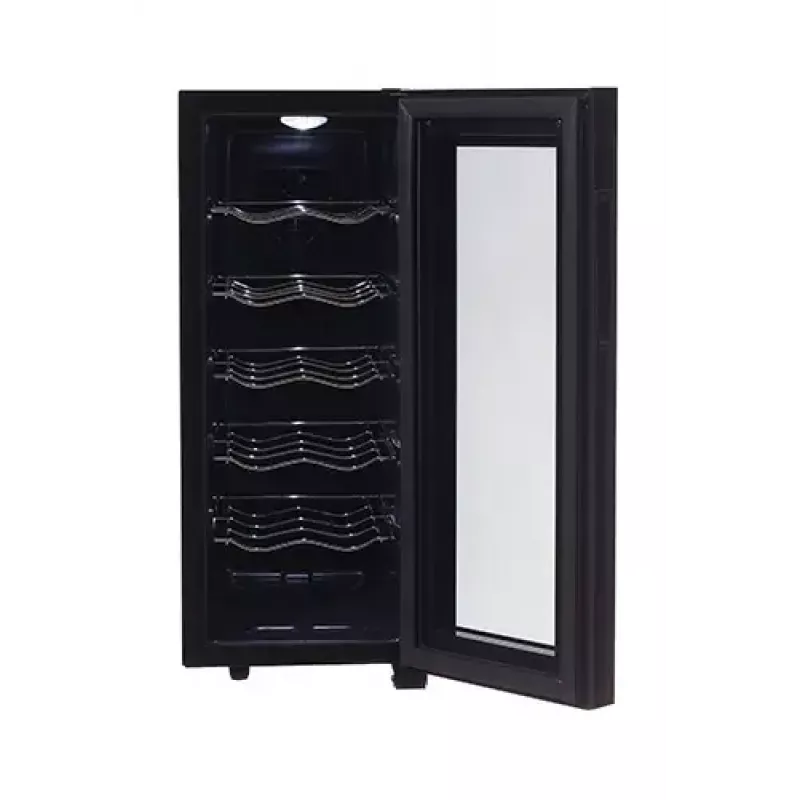 Termoelektriskais vīna dzesētājs Adler AD 8083 — 12 pudeles, brīvi stāvošs, melns, 33 L, 12–18 °C