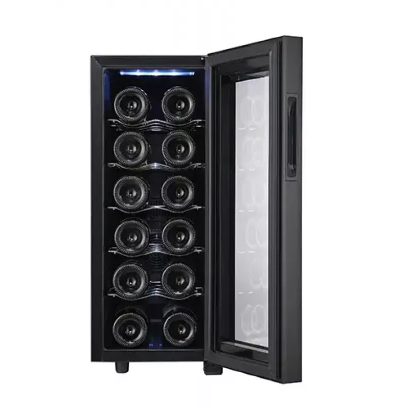 Termoelektriskais vīna dzesētājs Adler AD 8083 — 12 pudeles, brīvi stāvošs, melns, 33 L, 12–18 °C