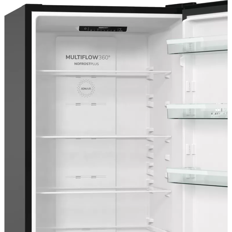 Gorenje NRK6202EBXL4 ledusskapis ar saldētavu, brīvi stāvošs, 331 L, melns