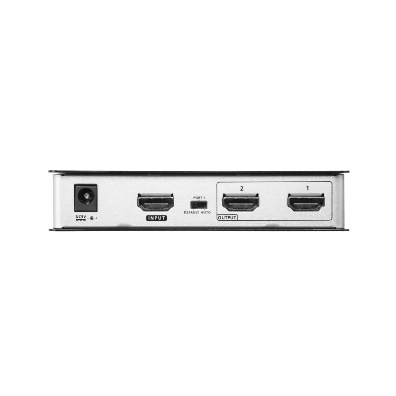 ATEN 2 portu True 4K pie 60 Hz (4:4:4), HDMI sadalītājs, HDMI, 2x HDMI, 4096 x 2160 pikseļi, Melns, Metāls, 4K Ultra HD
