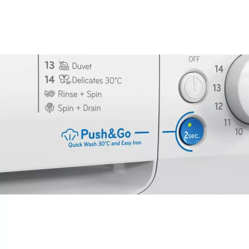Priekšpus ielādējama veļas mašīna Indesit BWE 91496X WSV EE — 9 kg, 1400 apgr./min, A energoklase, balta