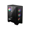 PC korpuss MSI MAG FORGE 120A AIRFLOW Midi Tower — Melns, rūdīts stikls, siets, 3×120mm priekšējie ventilatori, 2×120mm augšējie ventilatori, ATX atbalsts