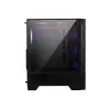 PC korpuss MSI MAG FORGE 120A AIRFLOW Midi Tower — Melns, rūdīts stikls, siets, 3×120mm priekšējie ventilatori, 2×120mm augšējie ventilatori, ATX atbalsts