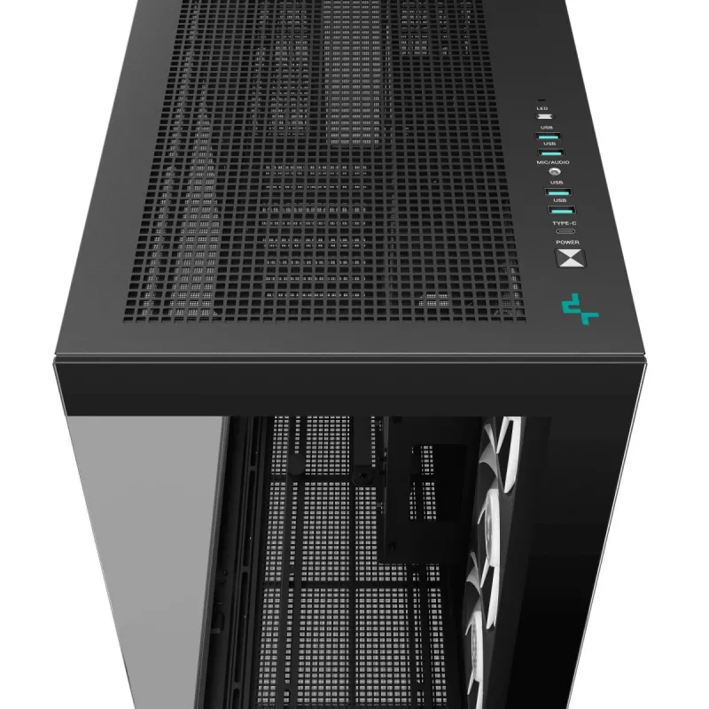 PC korpuss DeepCool CH780 Tower — Full Tower, E-ATX atbalsts, rūdīts stikls, aRGB, USB-C, max GPU 480mm