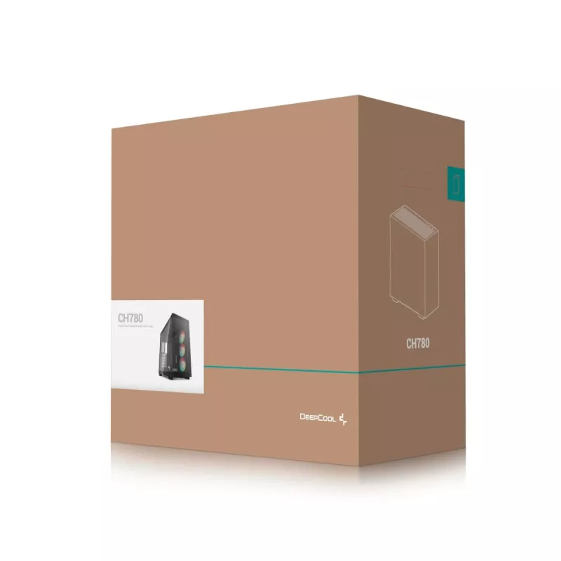 PC korpuss DeepCool CH780 Tower — Full Tower, E-ATX atbalsts, rūdīts stikls, aRGB, USB-C, max GPU 480mm