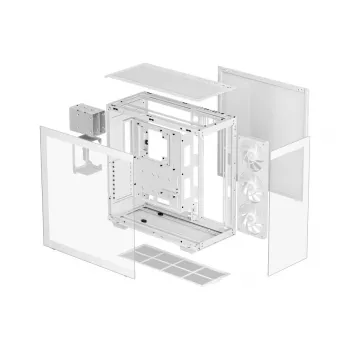PC korpuss DeepCool CH780 WH Tower White — Full Tower, E-ATX, rūdīts stikls, aRGB, 48 cm GPU, 13.2 cm CPU dzesētājs