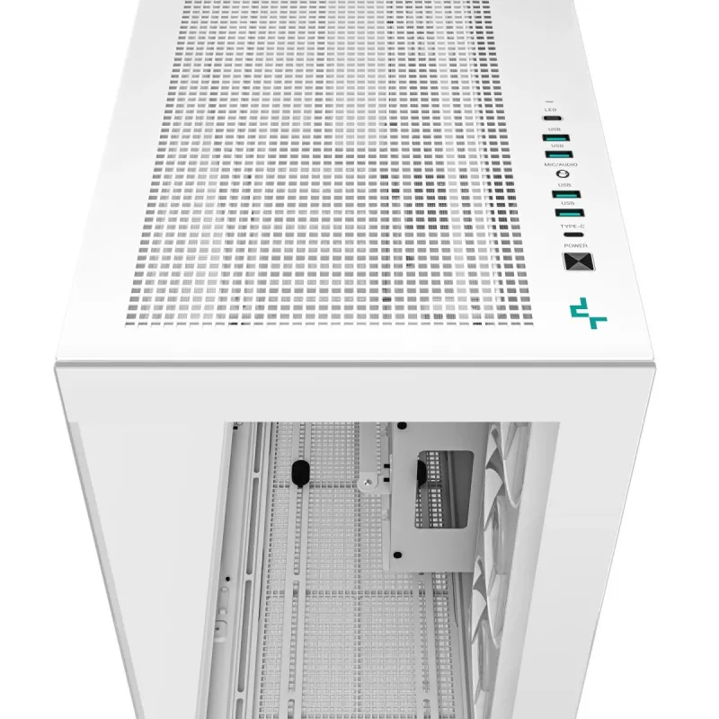 PC korpuss DeepCool CH780 WH Tower White — Full Tower, E-ATX, rūdīts stikls, aRGB, 48 cm GPU, 13.2 cm CPU dzesētājs