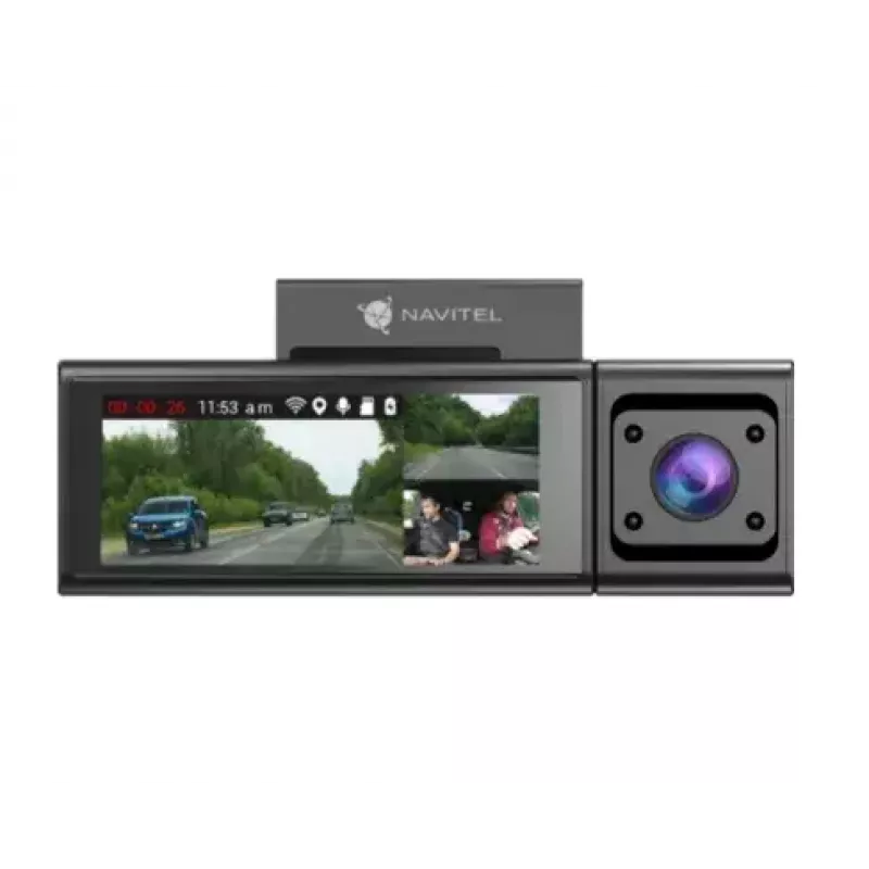 Dashcam Navitel RC3 PRO auto kamera — Full HD 1920x1080, 106° leņķis, dubultkamera, IPS 3.16 collu displejs, MicroSD līdz 128 GB, USB barošana