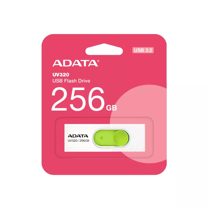 ADATA UV320 USB zibatmiņa 256 GB USB Type-A 3.2 Gen 1 (3.1 Gen 1) Zaļa, Balta