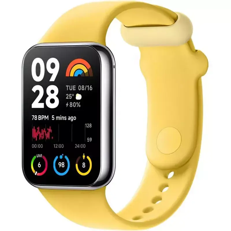 Maināmā TPU siksniņa Xiaomi Smart Band 8 Pro — citrondzeltena