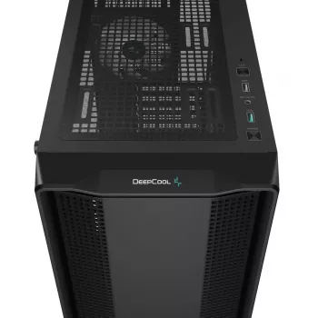 PC korpuss DeepCool CC560 ARGB V2 Midi Tower Melns — ATX/Micro‑ATX/Mini‑ITX, rūdīts stikls, aRGB, atbalsta līdz 370 mm GPU