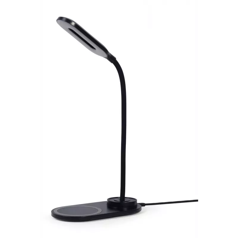 GEMBIRD galda lampa ar bezvadu lādētāju, melna