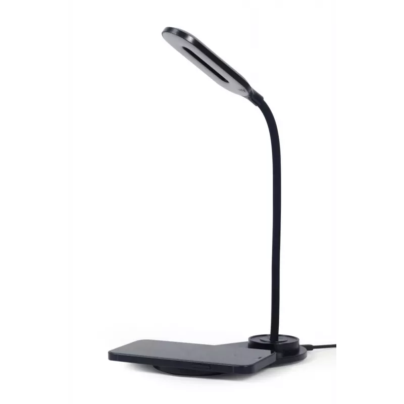 GEMBIRD galda lampa ar bezvadu lādētāju, melna