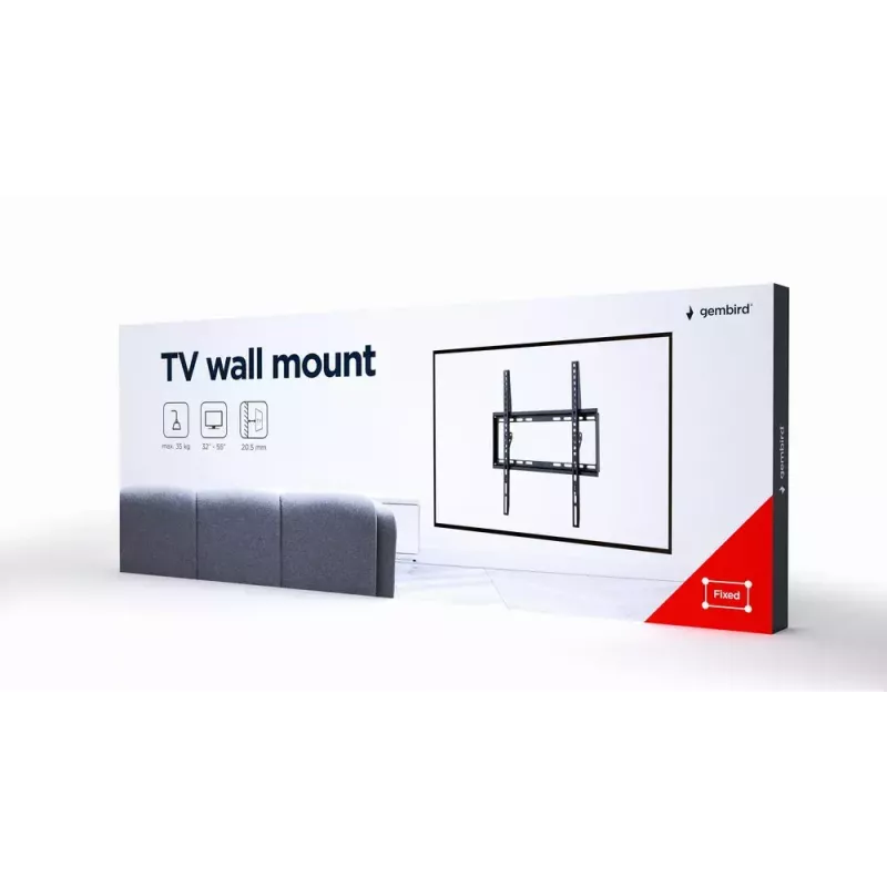 TV stiprinājums Gembird WM-55F-04 Melns 55 collas 35 kg ietilpība