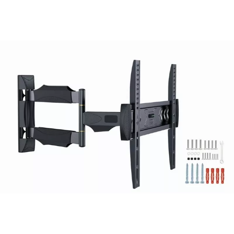 TV sienas stiprinājums Gembird WM-55ST-02 32–55 collu ekrāniem, VESA 100x100–400x400, slīpums -5°–8°, attālums no sienas 6.5–61 cm, 30 kg, melns