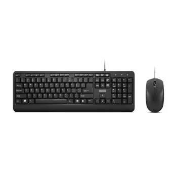 Lenovo 160 tastatūra, pele komplektā, mājai/birojam, USB, ASV angļu, melna