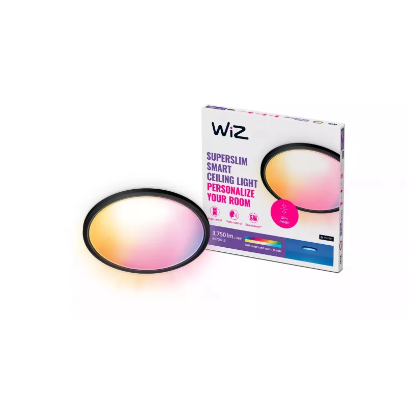 Smart griestu lampa wizarding world Superslim Ceiling 32 W, melna, 545×545×38 mm, 220–240 V