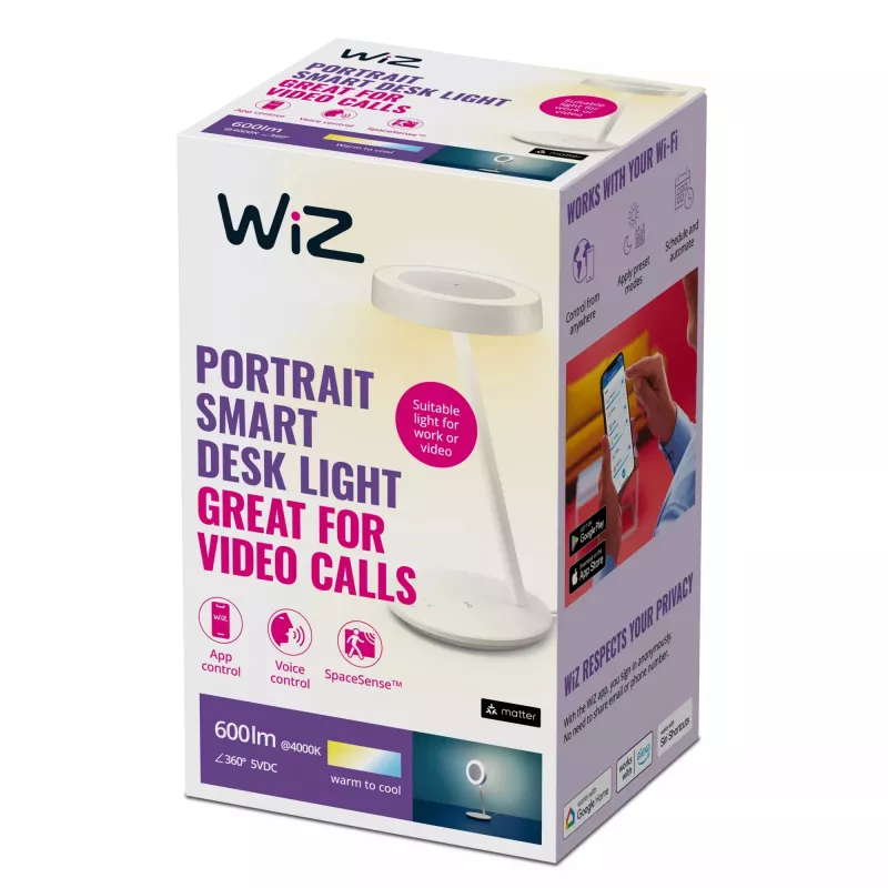 Smart galda lampa wizarding world Portrait Desk Lamp — Wi‑Fi, maināma gaisma, 5V, 195×204×380 mm, balta