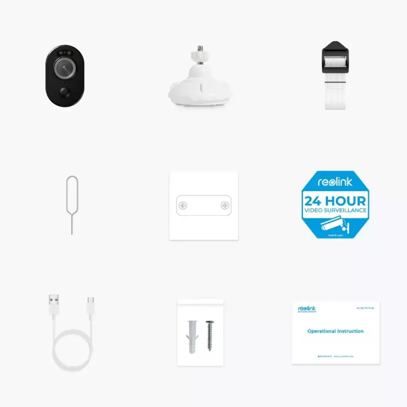 IP drošības kamera Reolink Argus Series B350 4K, bezvadu, 8 MP, 3840×2160, 125° FOV, IP65, 6000 mAh baterija
