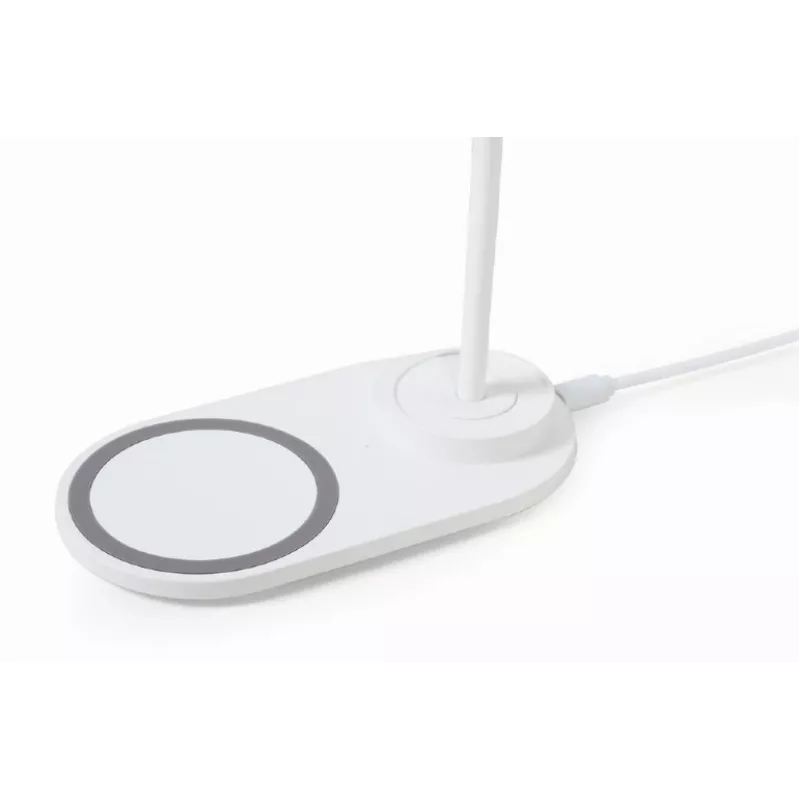 GEMBIRD galda lampa ar bezvadu lādētāju, balta