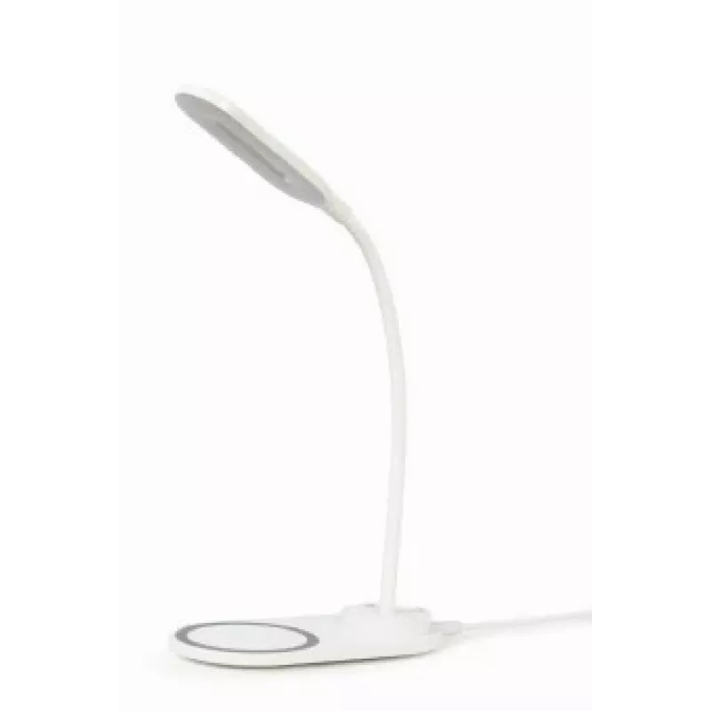 GEMBIRD galda lampa ar bezvadu lādētāju, balta