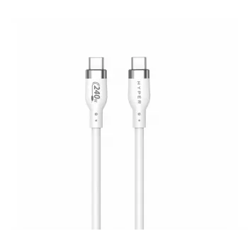 TARGUS Hyper 2m Silicone 240w USB-C uzlādes kabelis - Balts