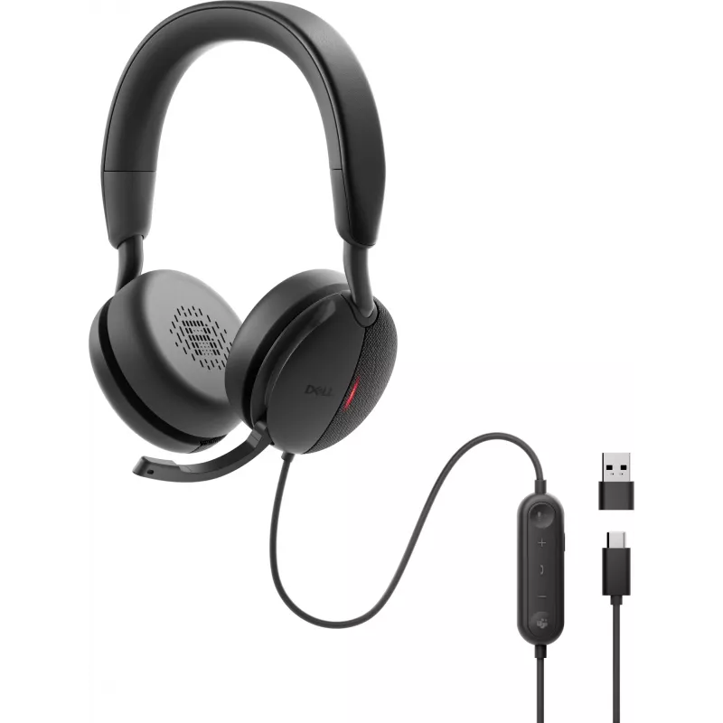 DELL Pro Plus vadu ANC austiņas - WH5024, vadu, zvaniem/mūzikai, 20 - 20000 Hz, 189 g, austiņas, melna