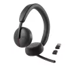 DELL Pro Wireless Headset - WL3024, vadu un bezvadu, zvaniem/mūzikai, 20 - 20000 Hz, 182 g, austiņas, melna
