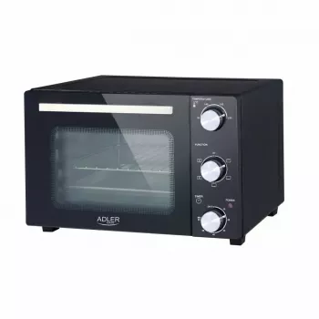 Electric countertop oven Adler AD 6024 — compact 22 L capacity, 1300 W, Melns