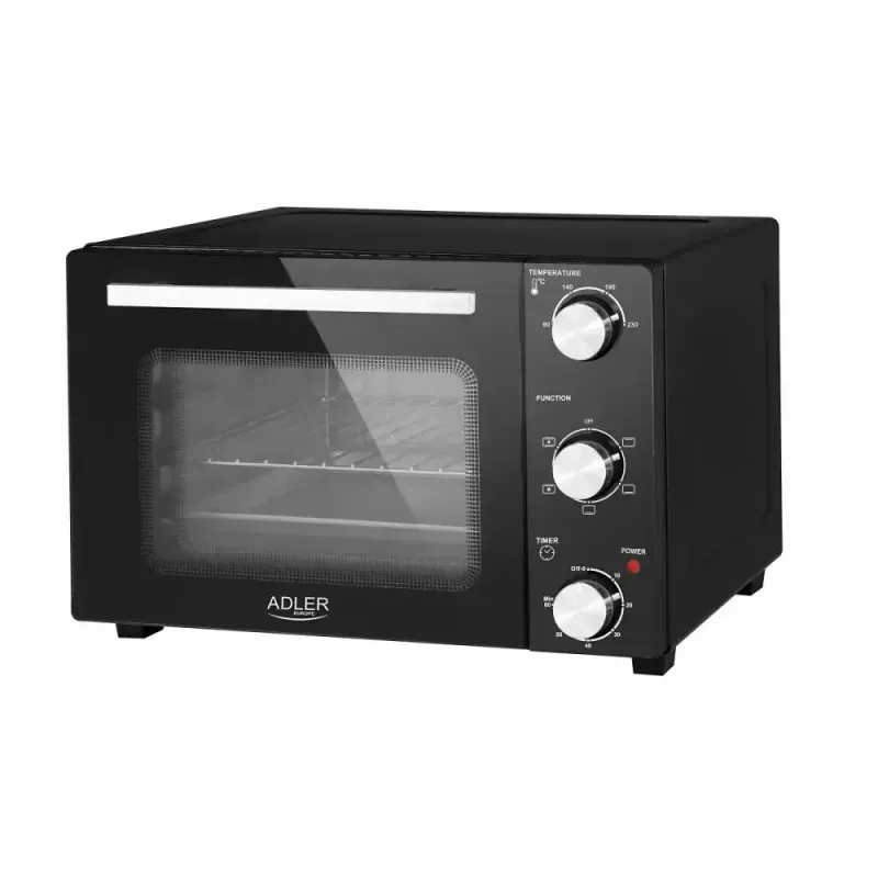 Electric countertop oven Adler AD 6024 — compact 22 L capacity, 1300 W, Melns