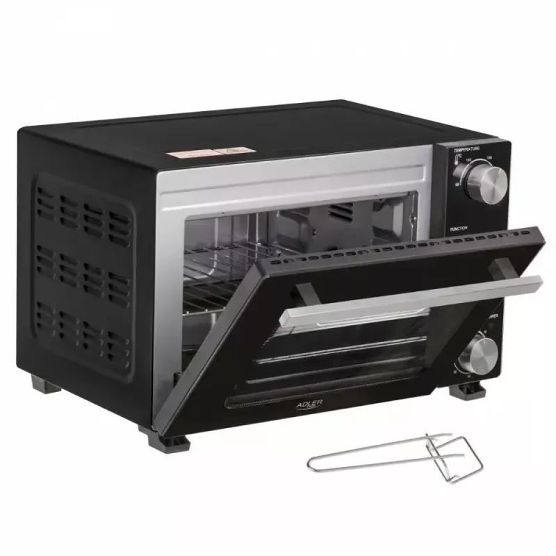 Electric countertop oven Adler AD 6024 — compact 22 L capacity, 1300 W, Melns