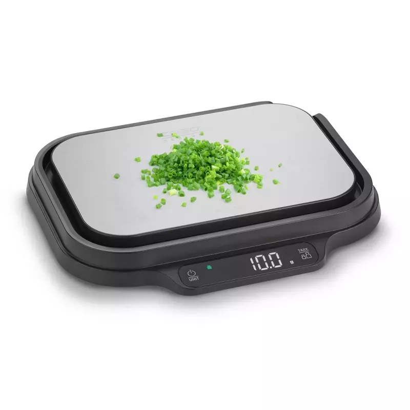 Virtuves svari Caso KitchenDuo 03291 — digitālie virtuves svari, nerūsējošais tērauds un melns, LED displejs, 5 kg ietilpība, taras funkcija