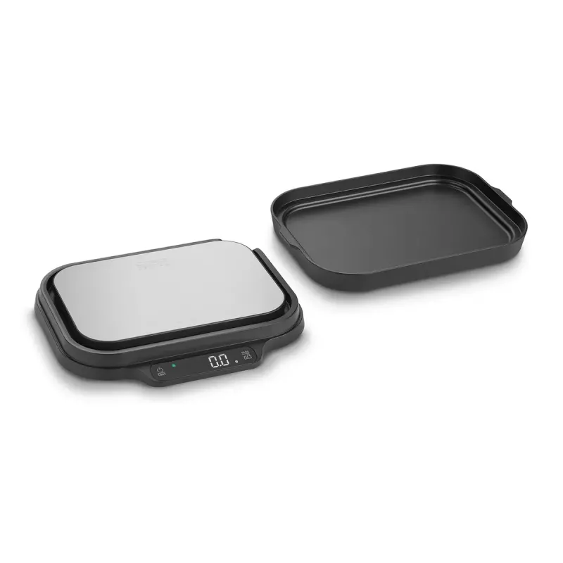 Virtuves svari Caso KitchenDuo 03291 — digitālie virtuves svari, nerūsējošais tērauds un melns, LED displejs, 5 kg ietilpība, taras funkcija