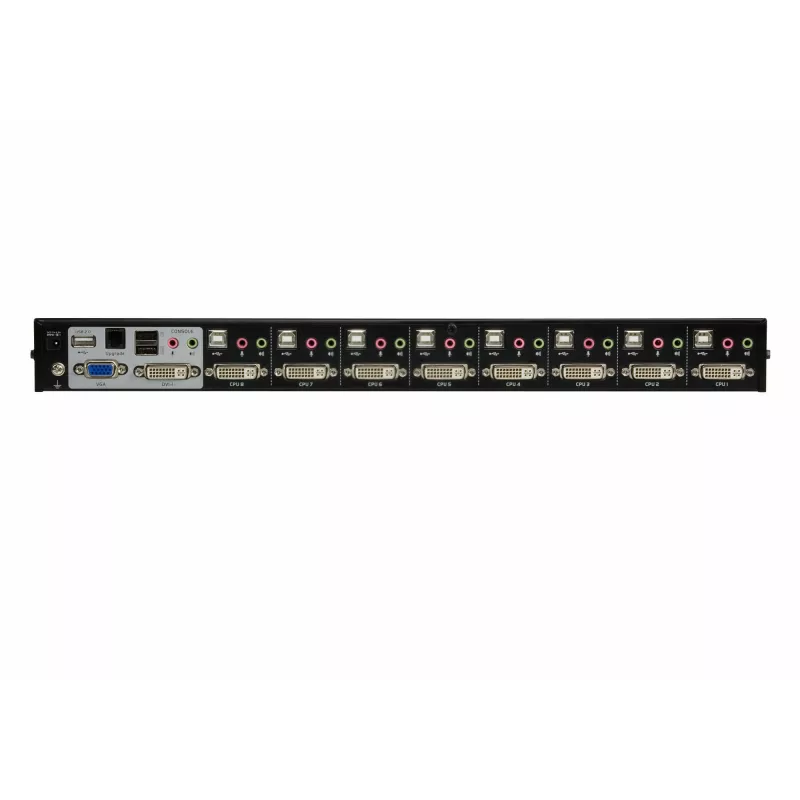 ATEN 8 portu USB DVI KVM slēdzis ar audio, 2048 x 1536 pikseļi, QXGA, 4.53 W, melns