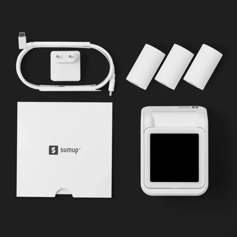 SumUp Solo Printer viedkaršu lasītāja baterija Wi-Fi Balts
