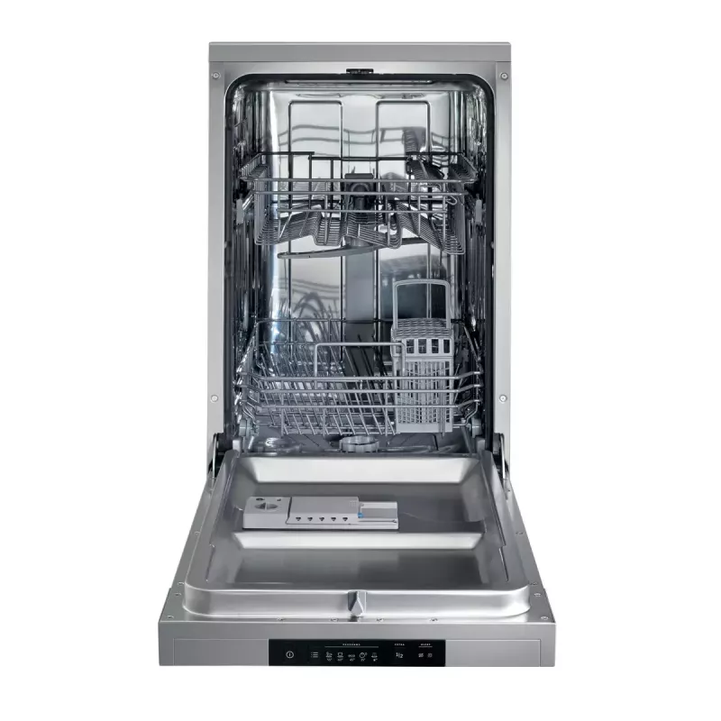 Brīvi stāvoša trauku mazgājamā mašīna Gorenje GS520E15S, šaurā 45 cm, 9 trauku komplekti, 47 dB, pelēka