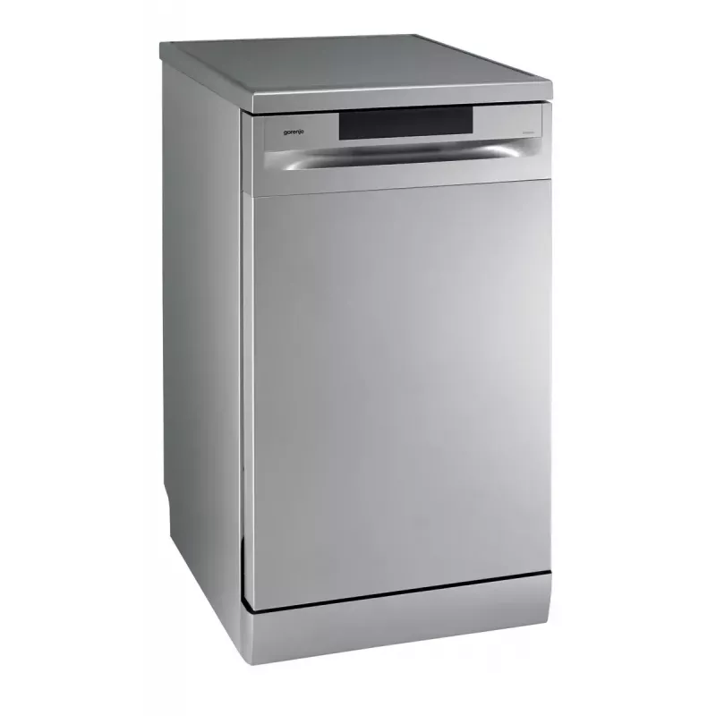 Brīvi stāvoša trauku mazgājamā mašīna Gorenje GS520E15S, šaurā 45 cm, 9 trauku komplekti, 47 dB, pelēka