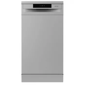Brīvi stāvoša trauku mazgājamā mašīna Gorenje GS520E15S, šaurā 45 cm, 9 trauku komplekti, 47 dB, pelēka
