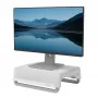 Fellowes datora monitora statīvs ar 3 augstuma regulēšanas iespējām - Breyta monitora pacēlājs ar kabeļu pārvaldību - ergonomisks regulējams monitora statīvs datoriem - maks. svars 15 kg - balts